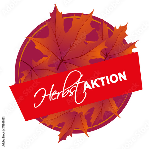 Button mit Herbstlaub - Herbstaktion