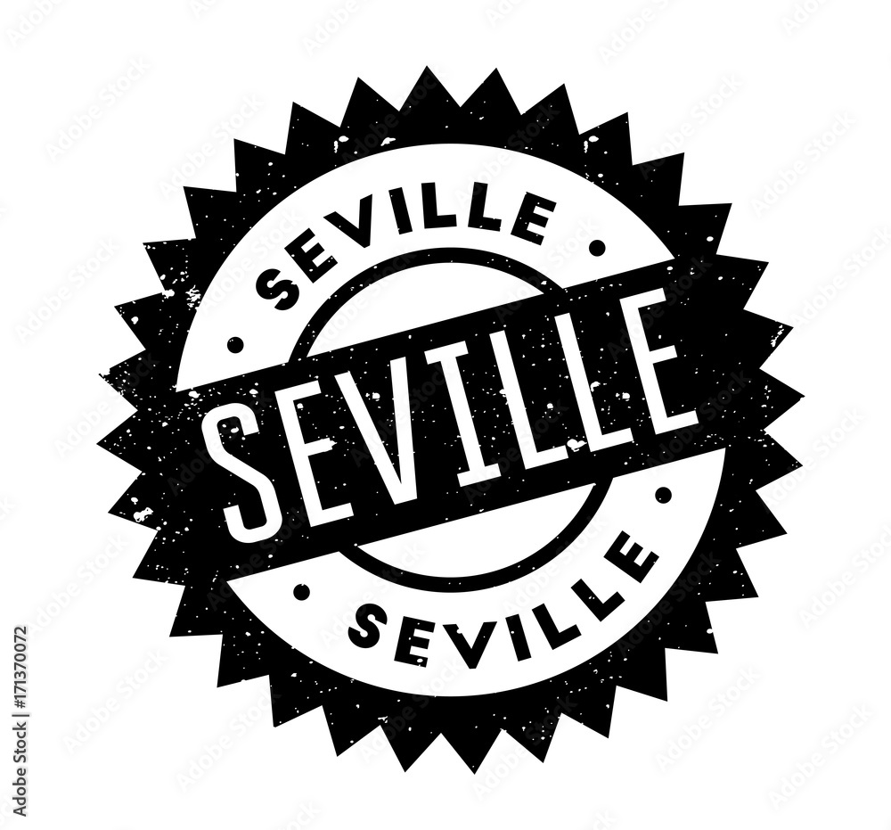 Seville rubber stamp. Grunge design with dust scratches. Effects can be easily removed for a clean, crisp look. Color is easily changed. Seville rubber stamp. Grunge design with dust scratches. Effects can be easily removed for a clean, crisp look. Color is easily changed.