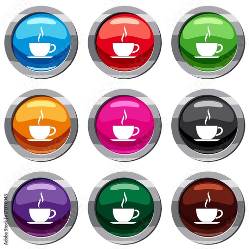 Cup of hot drink set 9 collection