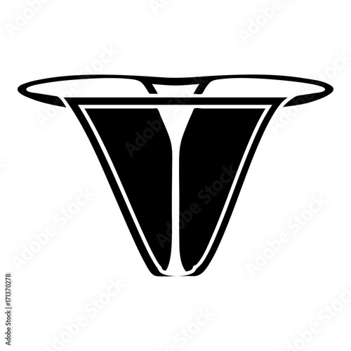 Modern bikini icon, simple black style