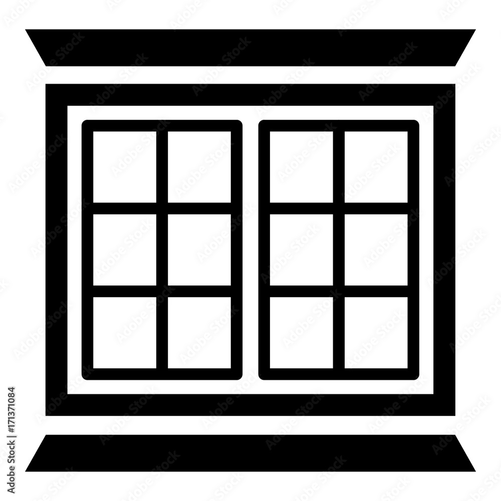Modern window frame icon, simple black style Modern window frame icon, simple black style