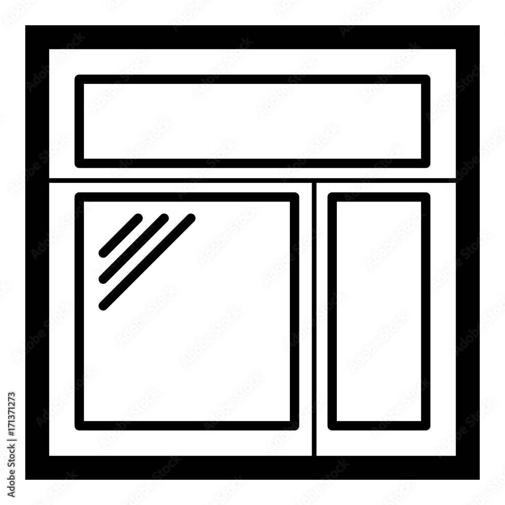 Square window frame icon, simple black style Square window frame icon, simple black style