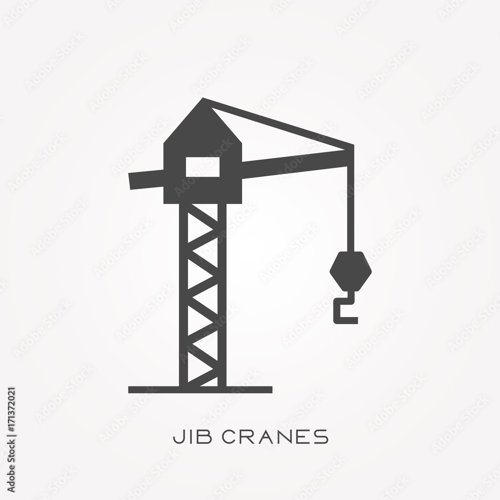 Silhouette icon jib cranes Silhouette icon jib cranes