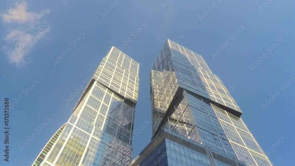 towers and clouds on blue sky timelapse towers and clouds on blue sky timelapse