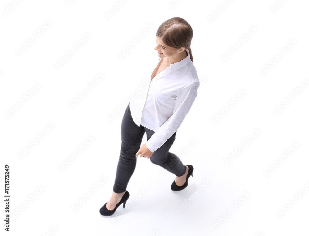 view from the top..in full growth. confident young business lady. view from the top..in full growth. confident young business lady.