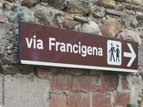 Photography Via Francigena sign