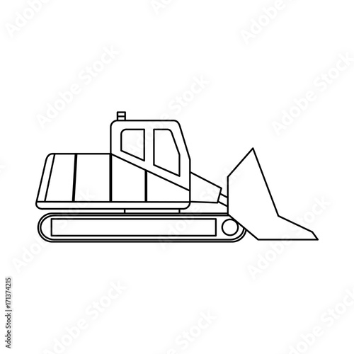 front loader truck icon over white background vector illustration