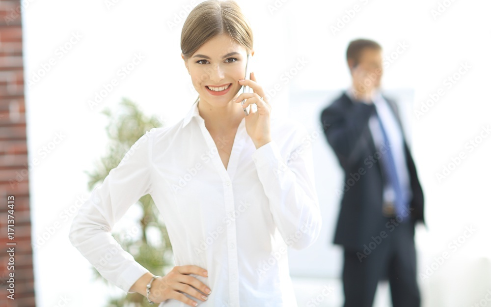 closeup of business woman talking on the phone. closeup of business woman talking on the phone.