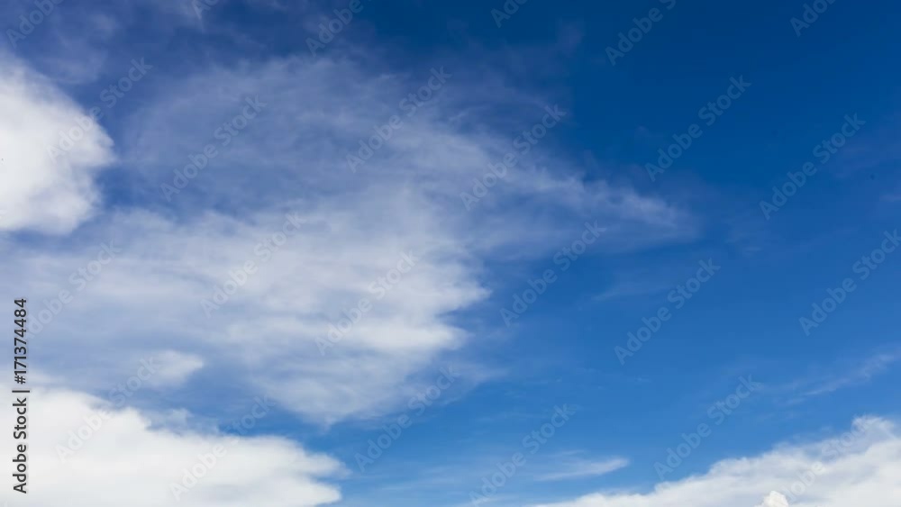 Time lapse clip of beautiful cloudscape white fluffy clouds over blue sky Time lapse clip of beautiful cloudscape white fluffy clouds over blue sky