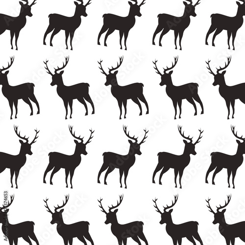 christmas deer animal decoration celebration seamless pattern vector illustration