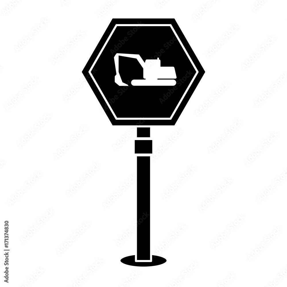 construction road sign with truck icon over white background vector illustration construction road sign with truck icon over white background vector illustration