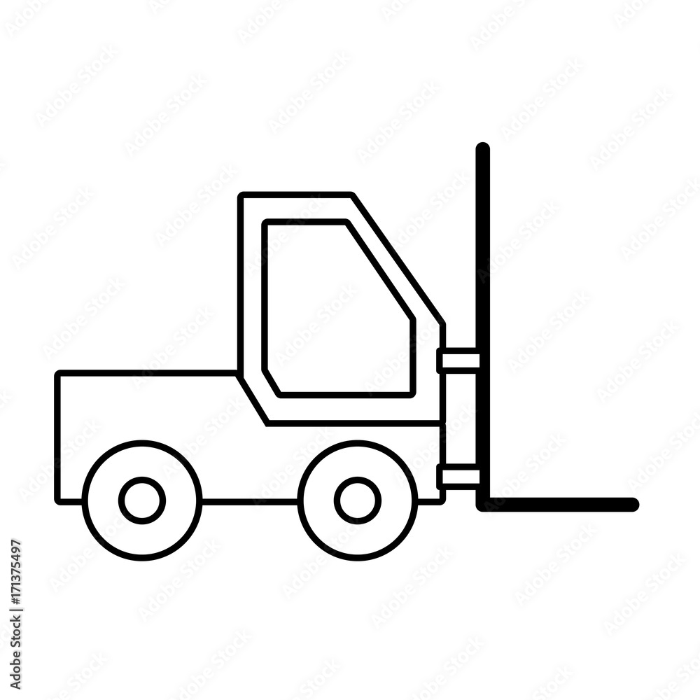 forklift truck icon over white background vector illustration