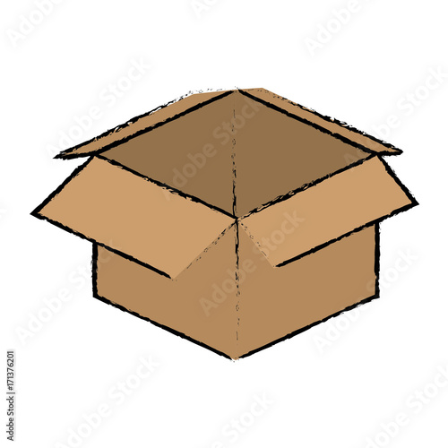 carton box icon over white background colorful design vector illustration