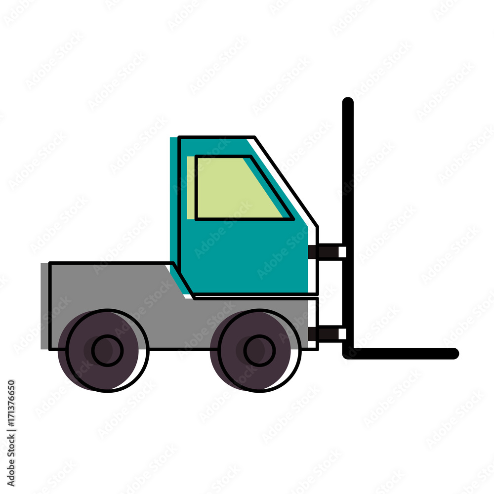 forklift truck icon over white background colorful design vector illustration