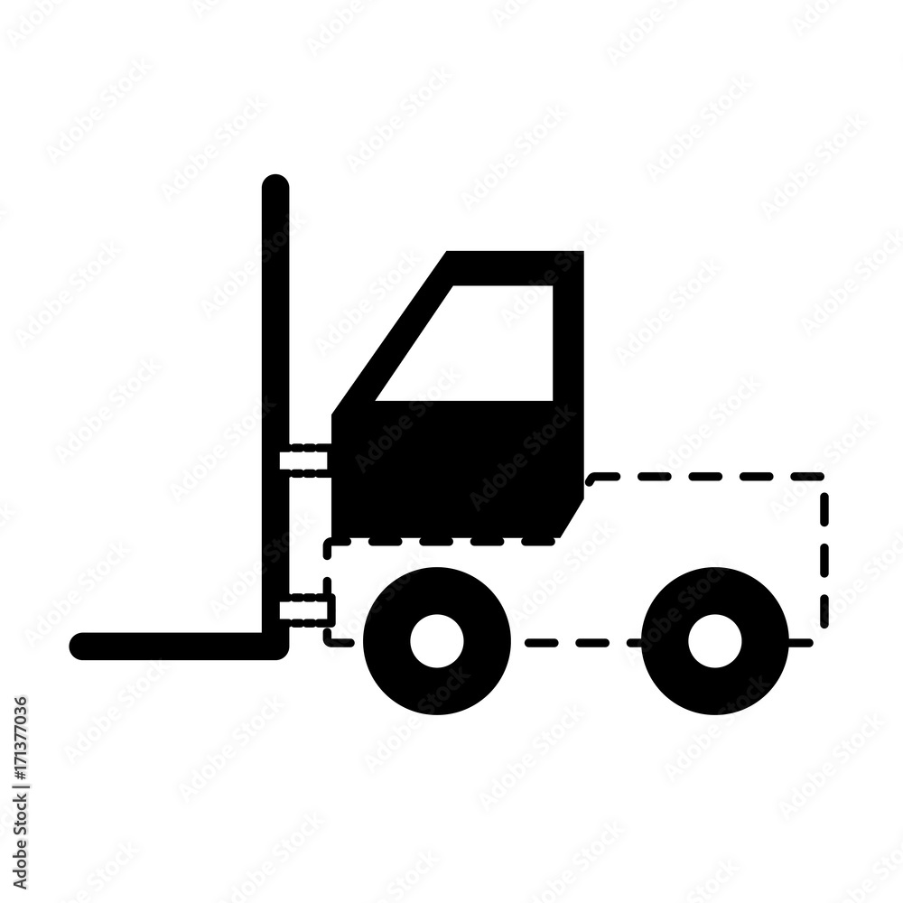 forklift truck icon over white background vector illustration