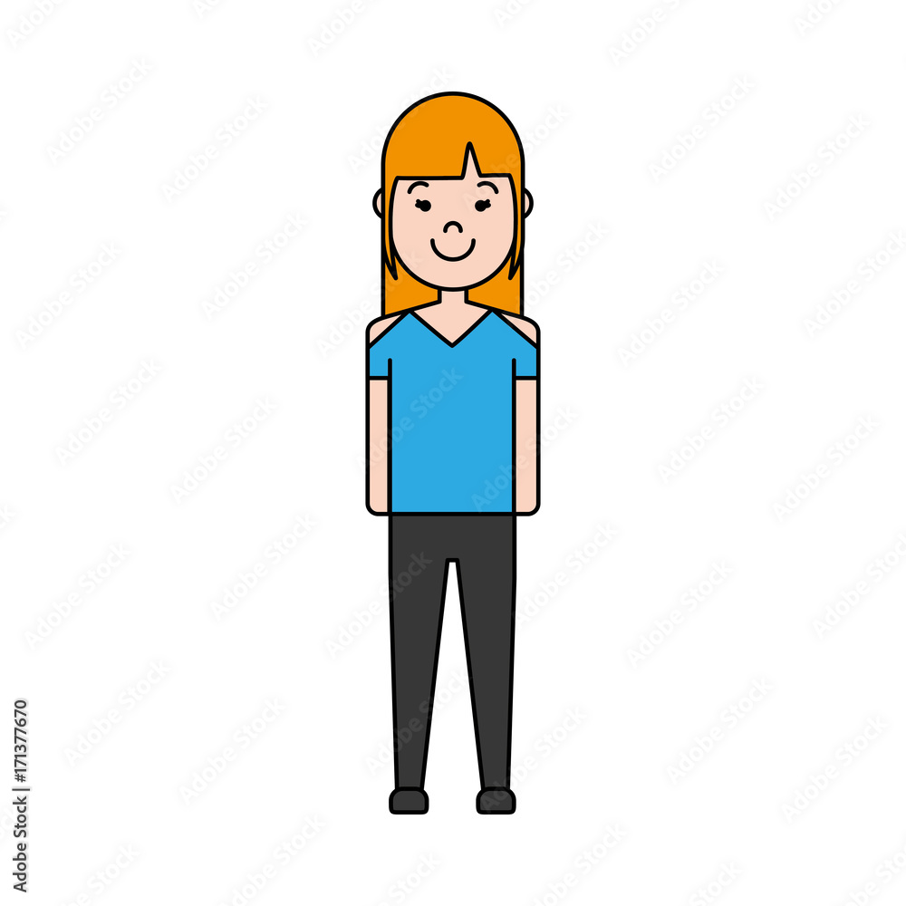 cartoon woman wearing casual clothes icon over white background colorful design vector illustration cartoon woman wearing casual clothes icon over white background colorful design vector illustration