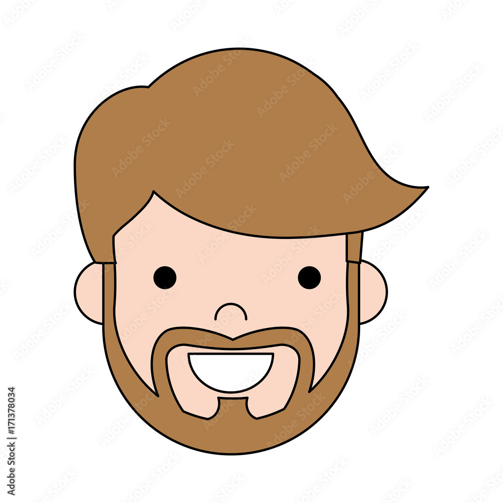Obraz premium cartoon man with beard icon over white background colorful design vector illustration