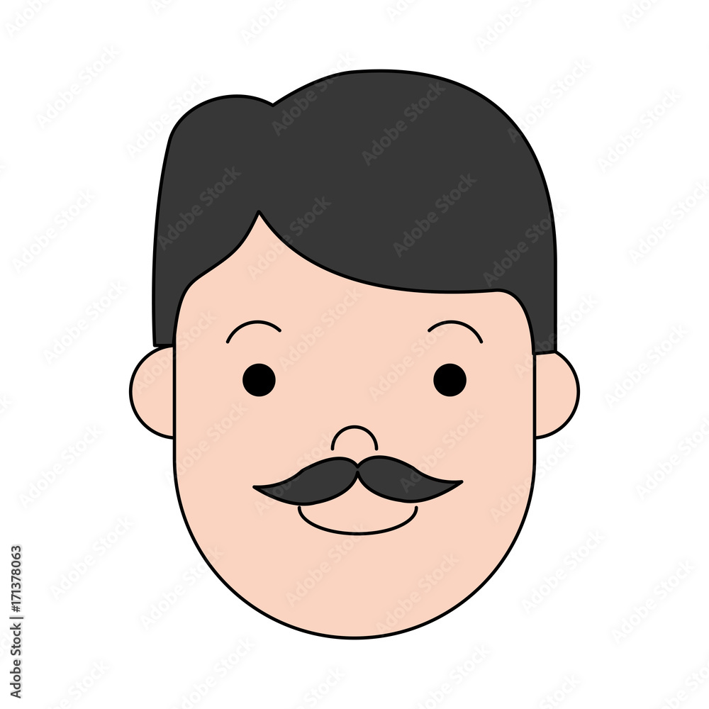 cartoon man with mustache icon over white background colorful design vector illustration cartoon man with mustache icon over white background colorful design vector illustration
