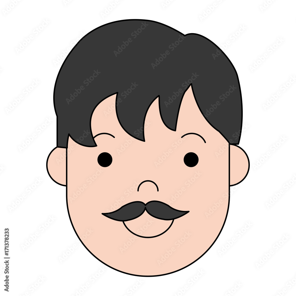 cartoon man with mustache icon over white background colorful design vector illustration cartoon man with mustache icon over white background colorful design vector illustration