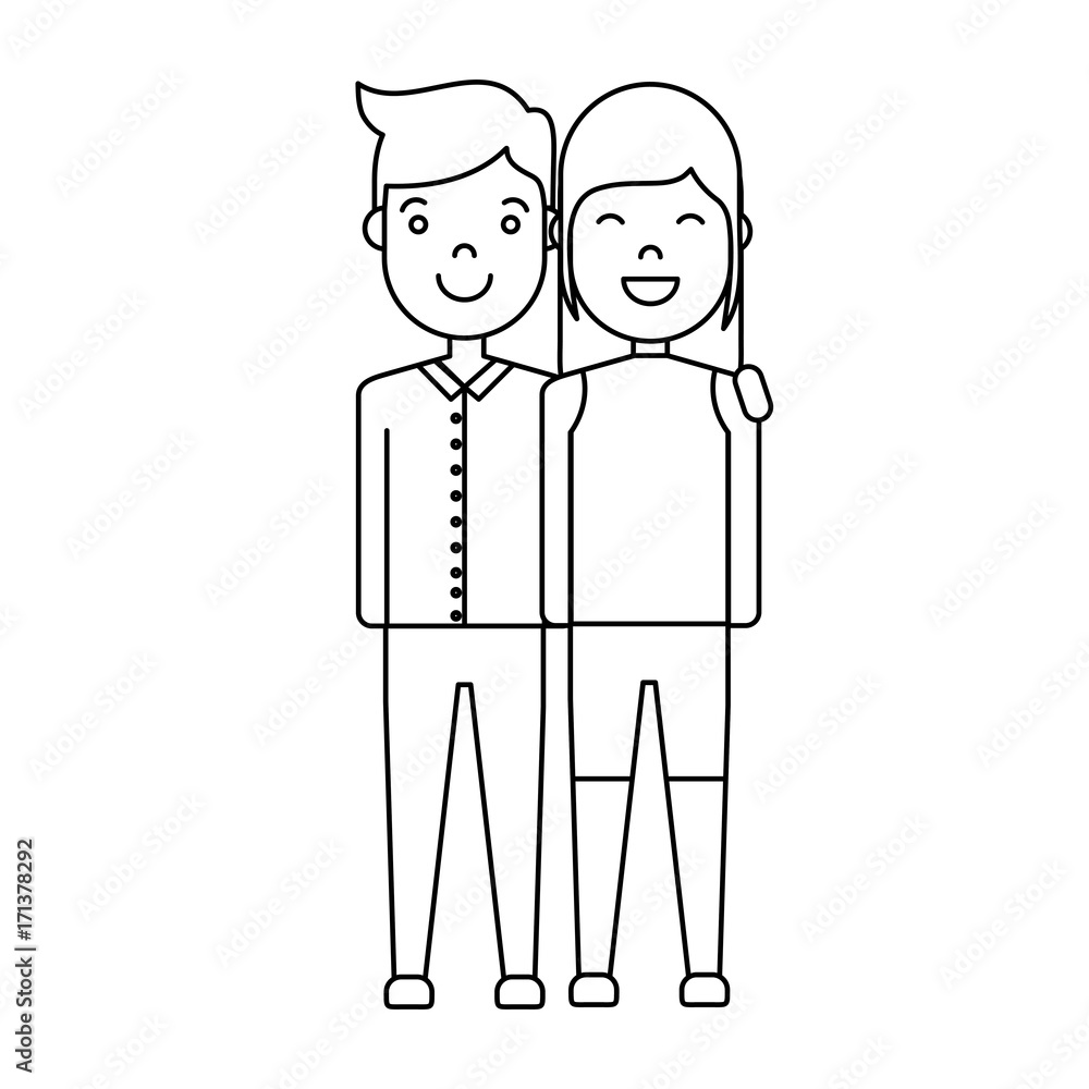custom made wallpaper toronto digitalhappy couple of woman and man icon over white background vector illustration