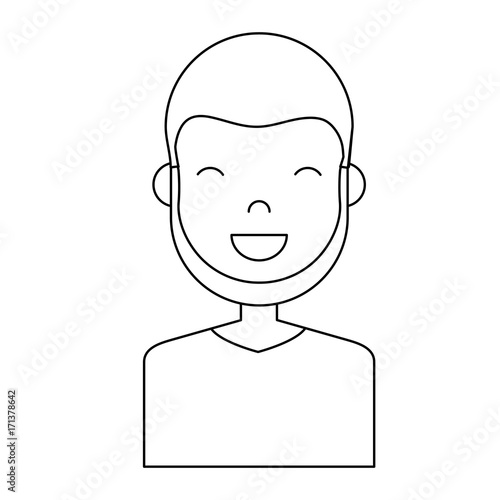 happy man icon over white background vector illustration