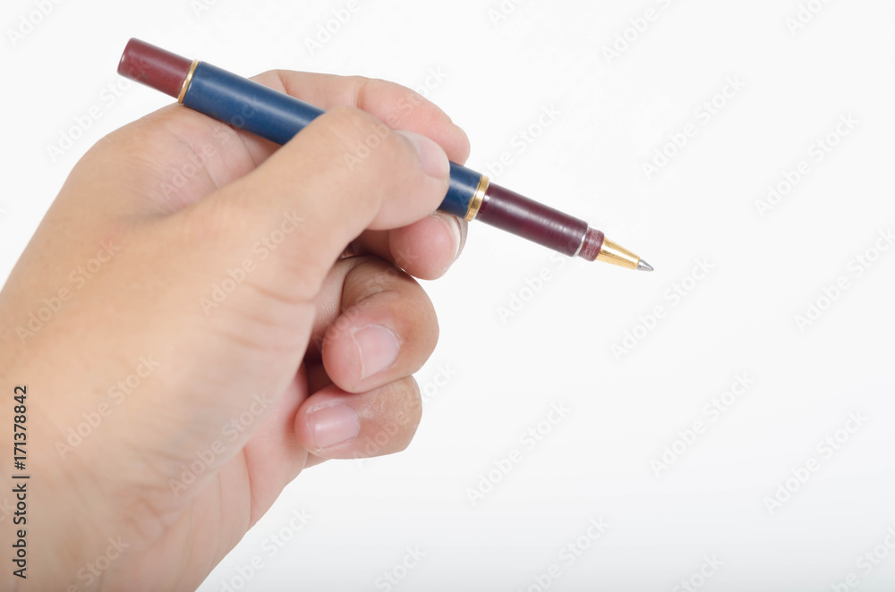 Handwriting with pen isolated on white background Handwriting with pen isolated on white background