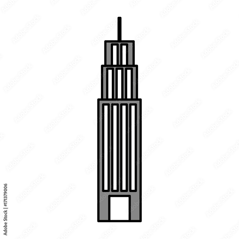 building tower skyscraper commercial business vector illustration