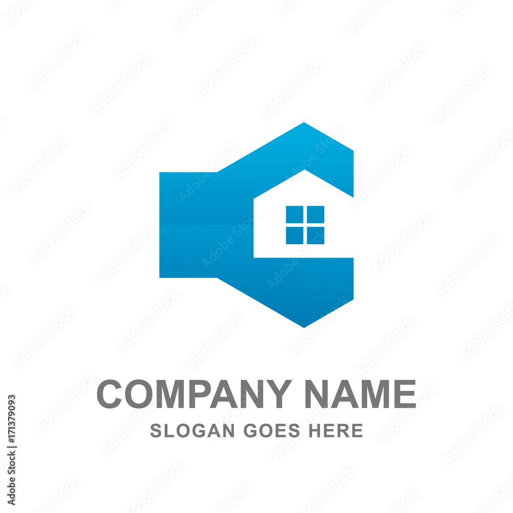 Abstract Geometric House Building Logo Icon Abstract Geometric House Building Logo Icon