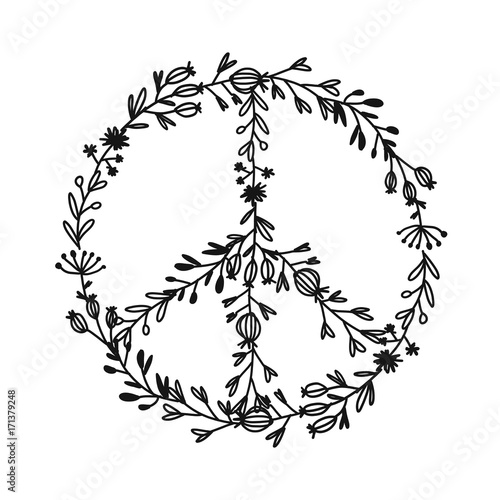 Floral pacific sign, sketch for your design