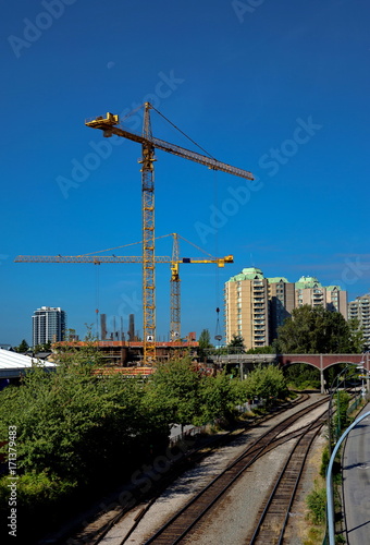 New construction of high-rise buildings in New Westminster city