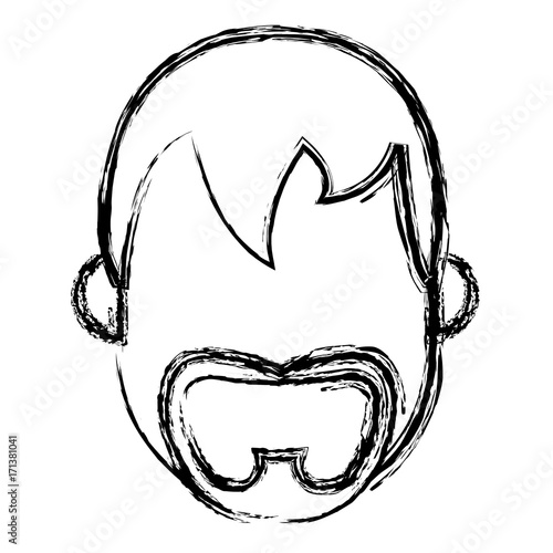 man with beard icon over white background vector illustration
