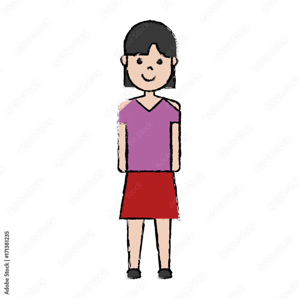 cartoon woman wearing casual clothes icon over white background colorful design vector illustration cartoon woman wearing casual clothes icon over white background colorful design vector illustration