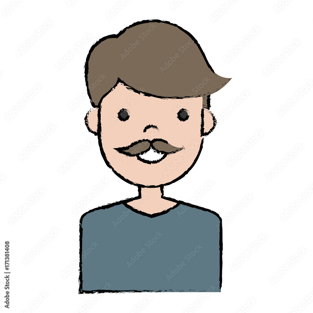 cartoon man with mustache icon over white background colorful design vector illustration cartoon man with mustache icon over white background colorful design vector illustration