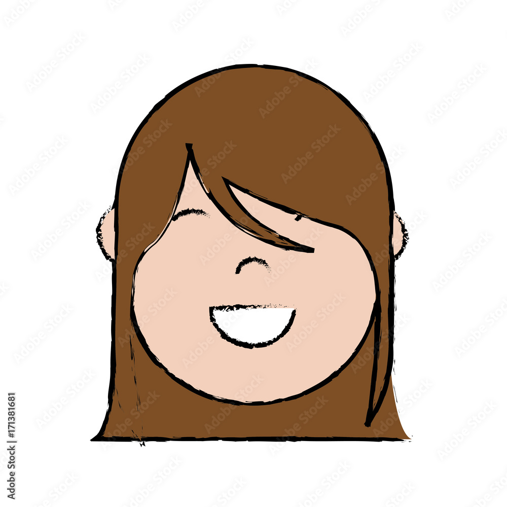 cartoon woman face smiling icon over white background colorful design vector illustration cartoon woman face smiling icon over white background colorful design vector illustration