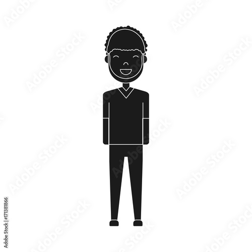 cartoon man standing icon over white background vector illustration