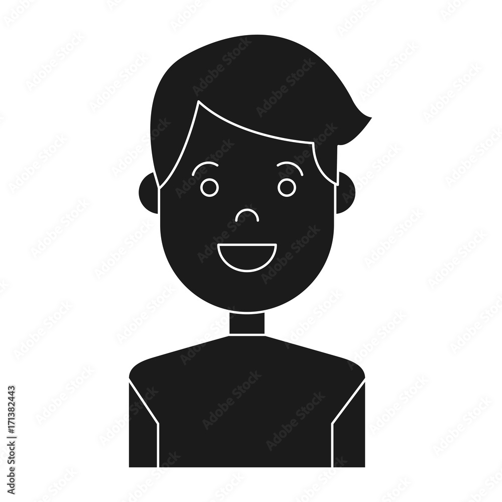 happy man icon over white background vector illustration
