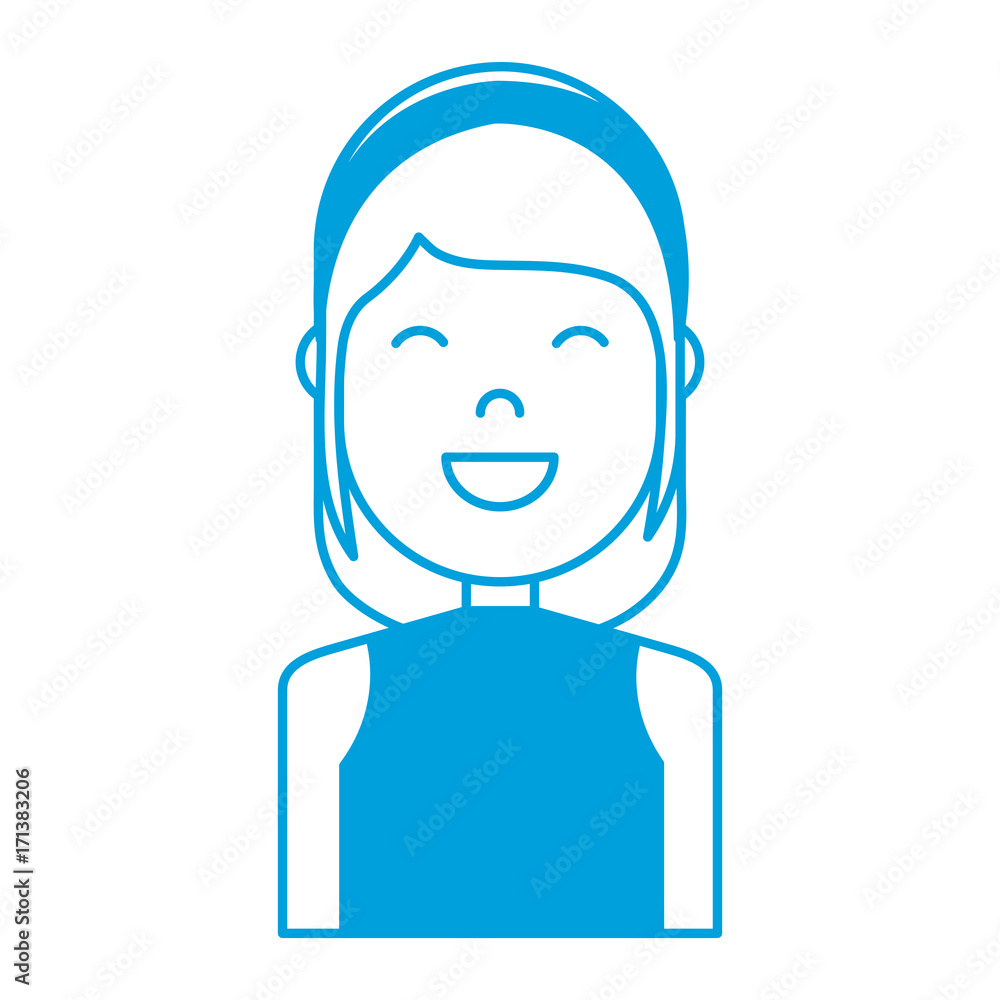 cartoon woman smiling icon over white background colorful design vector illustration cartoon woman smiling icon over white background colorful design vector illustration