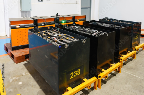 recharging electrical for forklift, battery charger.