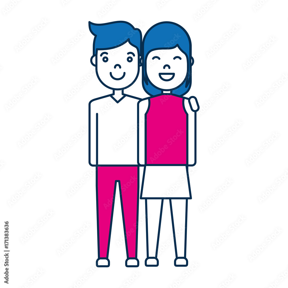 happy couple icon over white background colorful design vector illustration