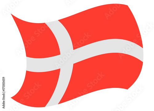 denmark flag moved by the wind