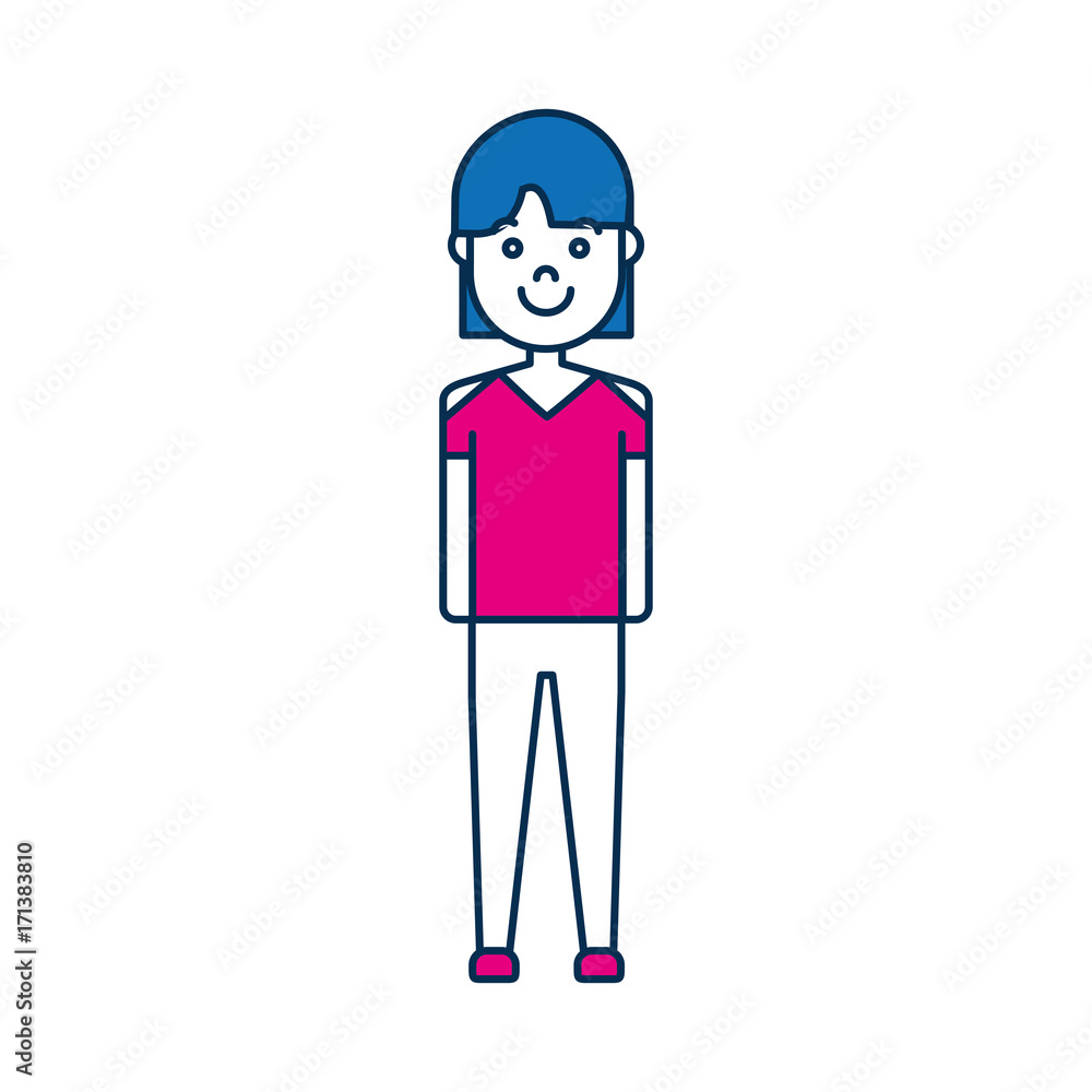 cartoon woman wearing casual clothes icon over white background colorful design vector illustration cartoon woman wearing casual clothes icon over white background colorful design vector illustration