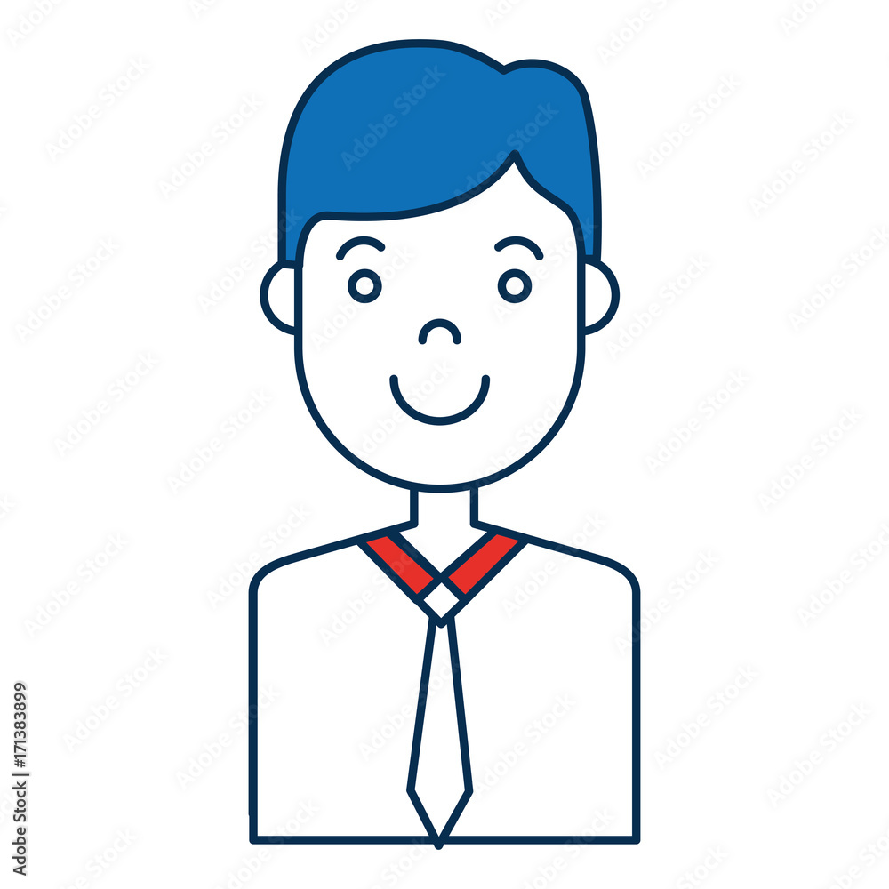 happy man icon over white background colorful design vector illustration