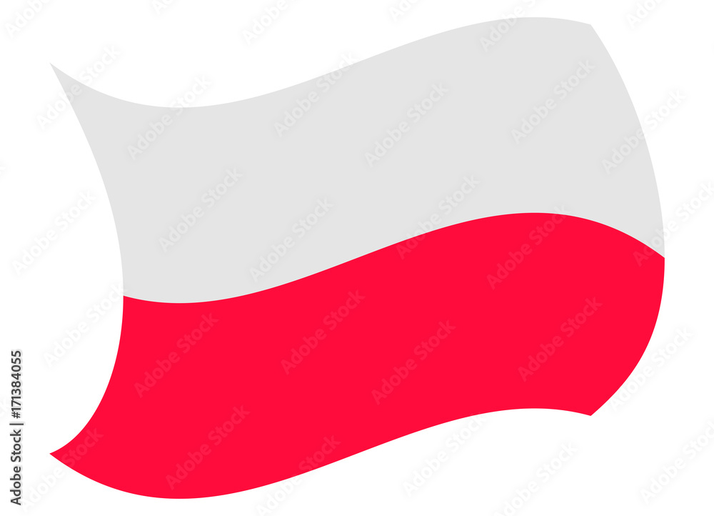Obraz premium poland flag moved by the wind