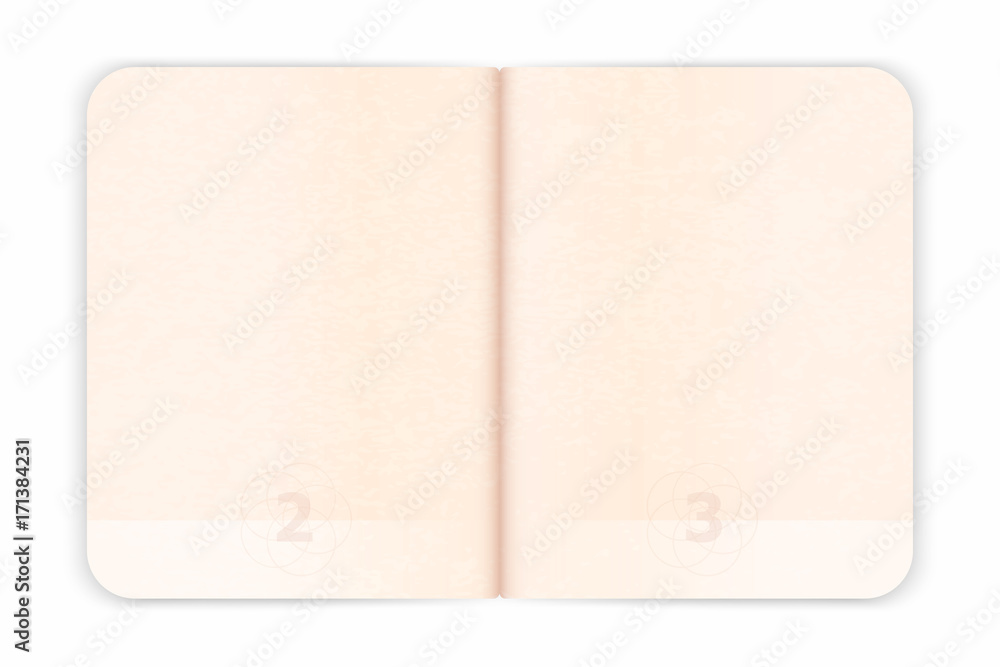 Vector passport blank pages for visa stamps. Empty passport with watermark Vector passport blank pages for visa stamps. Empty passport with watermark