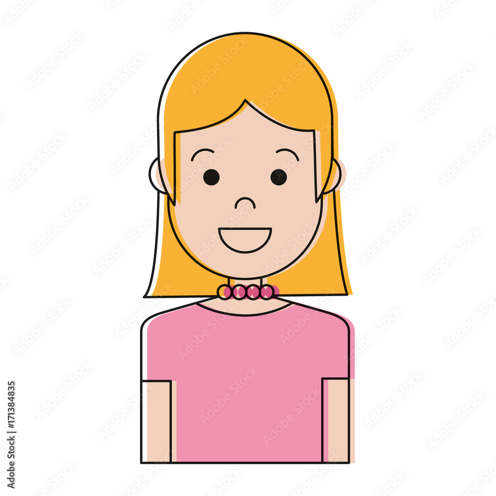 cartoon woman smiling icon over white background colorful design vector illustration cartoon woman smiling icon over white background colorful design vector illustration