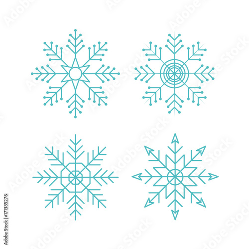 Snowflakes of Merry Christmas season theme Vector illustration