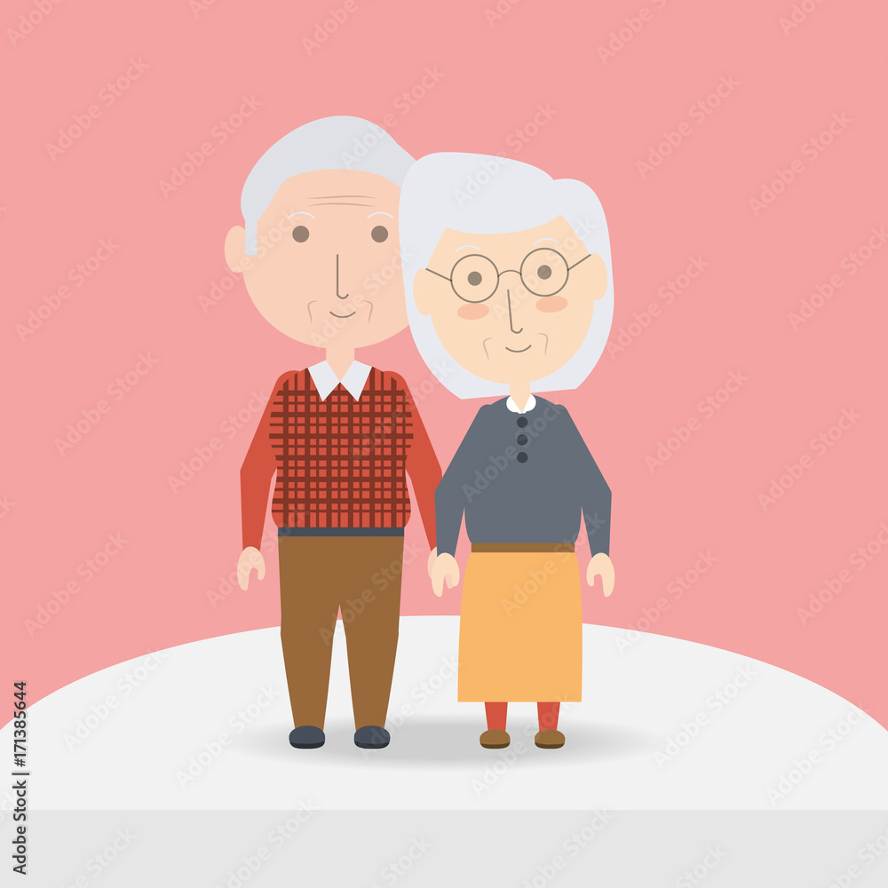 Grandparents cartoon of family and senior theme Vector illustration Grandparents cartoon of family and senior theme Vector illustration