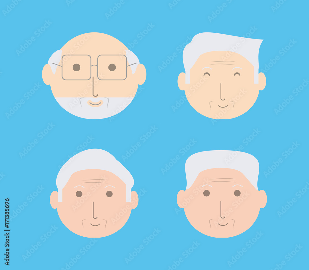 Grandfather cartoon faces of family and senior theme Vector illustration Grandfather cartoon faces of family and senior theme Vector illustration