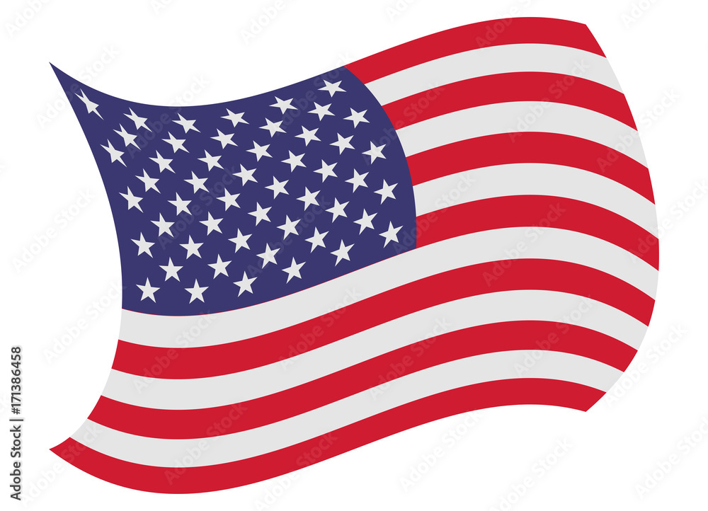 Obraz premium united states flag moved by the wind