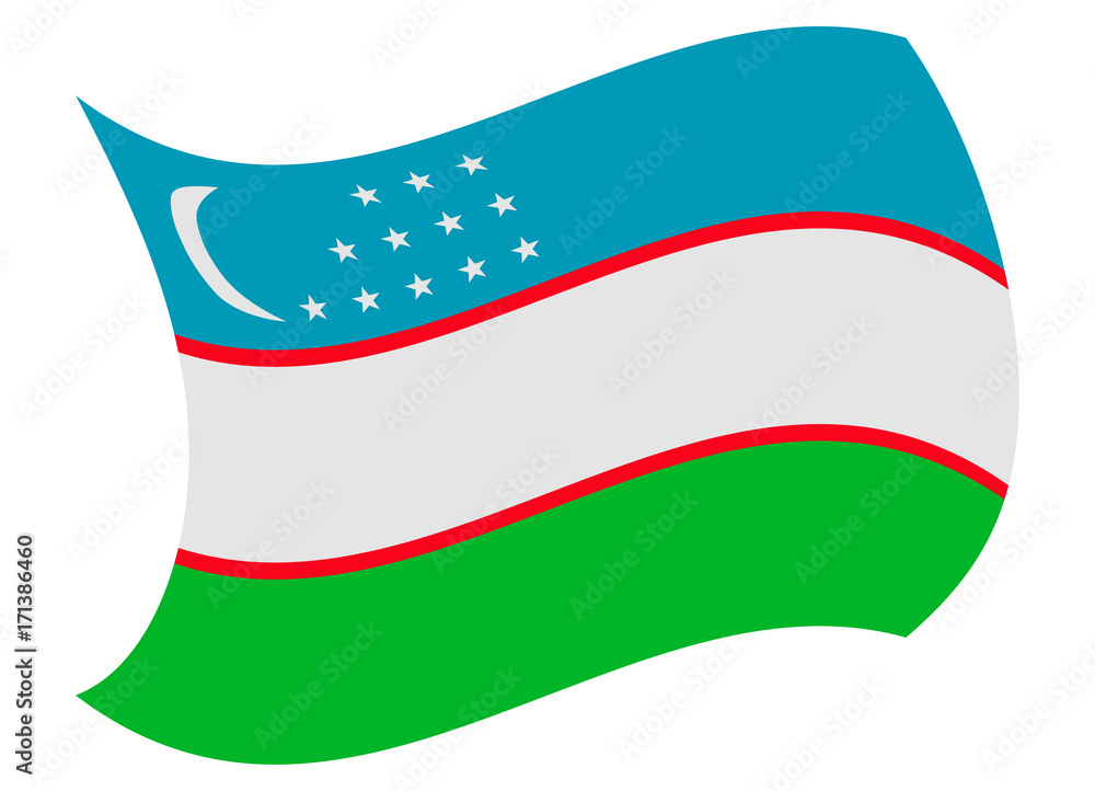 uzbekistan flag moved by the wind